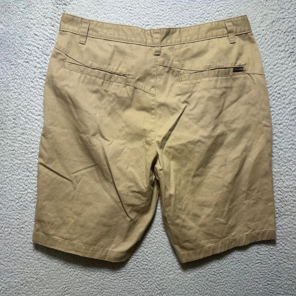 Volcom True To This Mens Shorts Size 36 Khaki Chino Skate Casual Cotton Blend - Picture 2 of 10